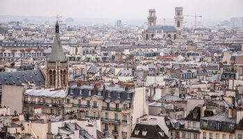 Paris, France - aerial city view with old architecture